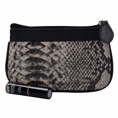 Flat Shape Simple Style Snakeskin Cosmetic Bag